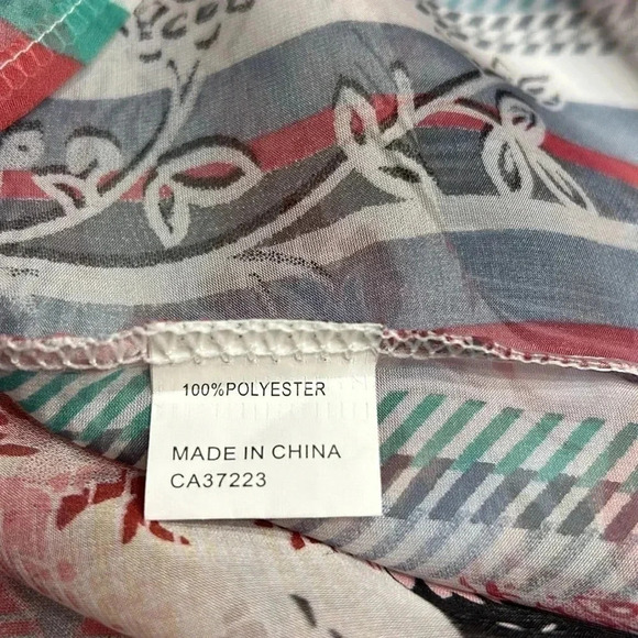 CREATION SM&MED colorful floral sheer gauze beach cover maxi dress.sleeveless - Picture 8 of 16